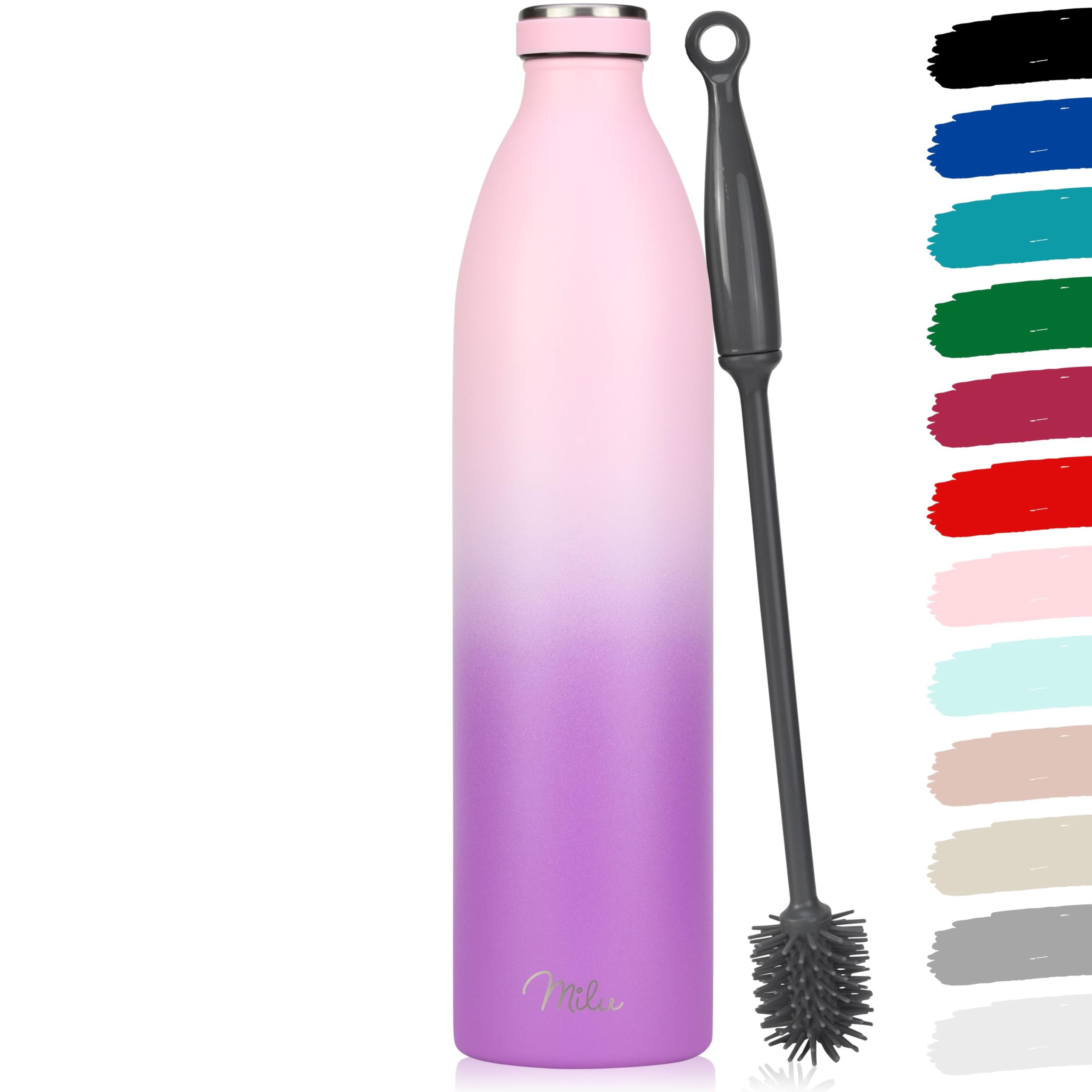 Milu Stainless Steel Drinking Bottle 350 ml - Insulated Thermo Flask for Water - Leak Proof, Insulated and Double Walled, Carbonated (Grey, 350 ml) — view 97