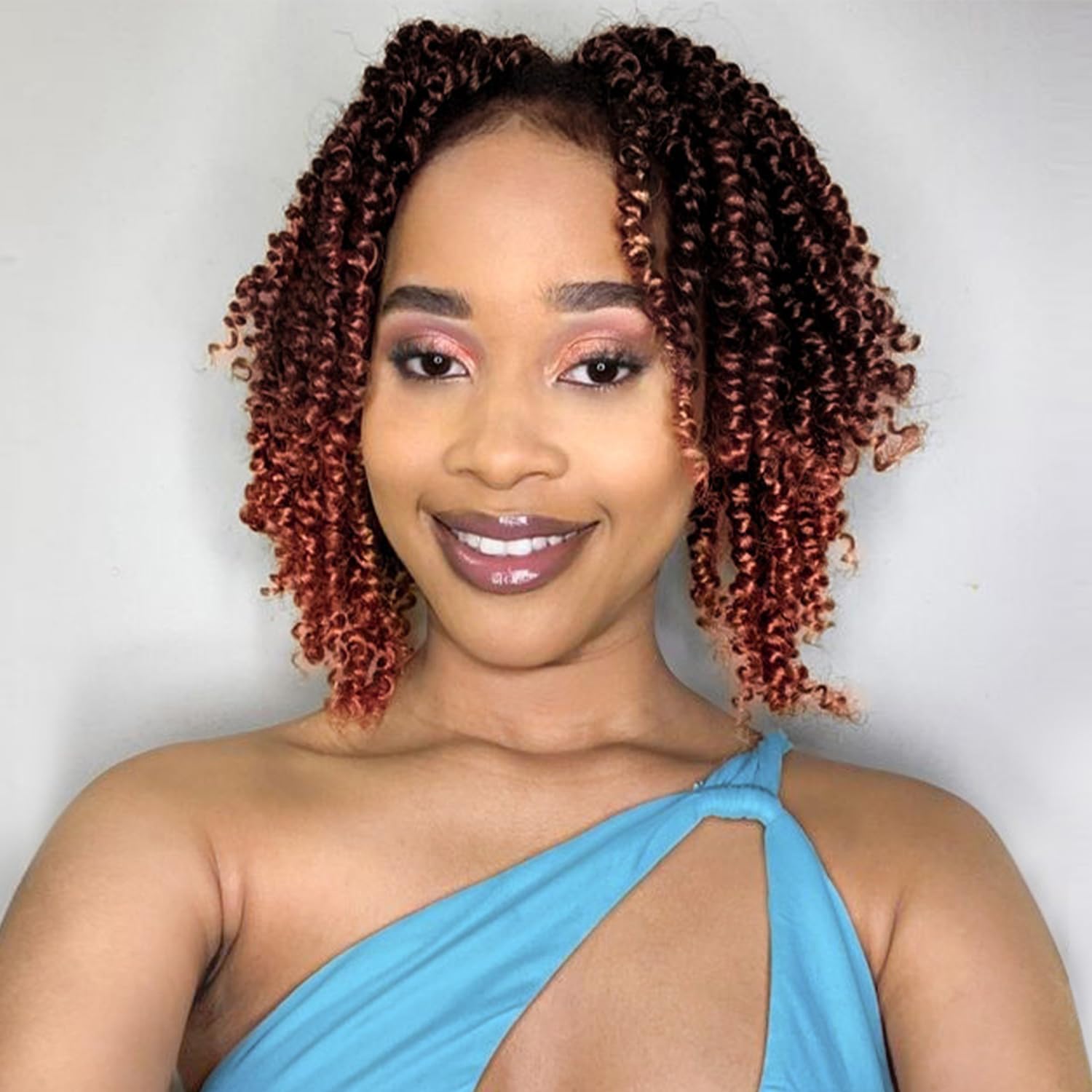 Fulcrum Passion Twist Hair 8 Inch, 8 Packs Passion Twist Crochet Hair for Black Women, Prelooped Crochet Twist Hair with Curly Ends (8Inch, T350#)