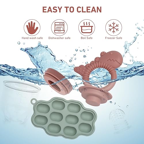 Miniatura 7 de Moldes para paletas de leche materna para bebés y chupete de alimentador de frutas para bebés, bandeja de silicona para congelador de alimentos para