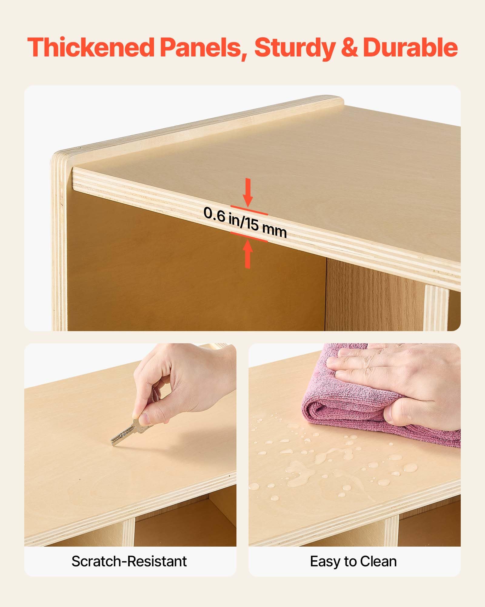 VEVOR Vestiaire 2 Enfants Ouvert, Penderie pour Enfants en Bois, Rangement pour Crèche Maternelle Garderie Maison, Meuble d'accueil Scolaire avec Casiers à Manteaux et à Chaussures, Cases Supérieures