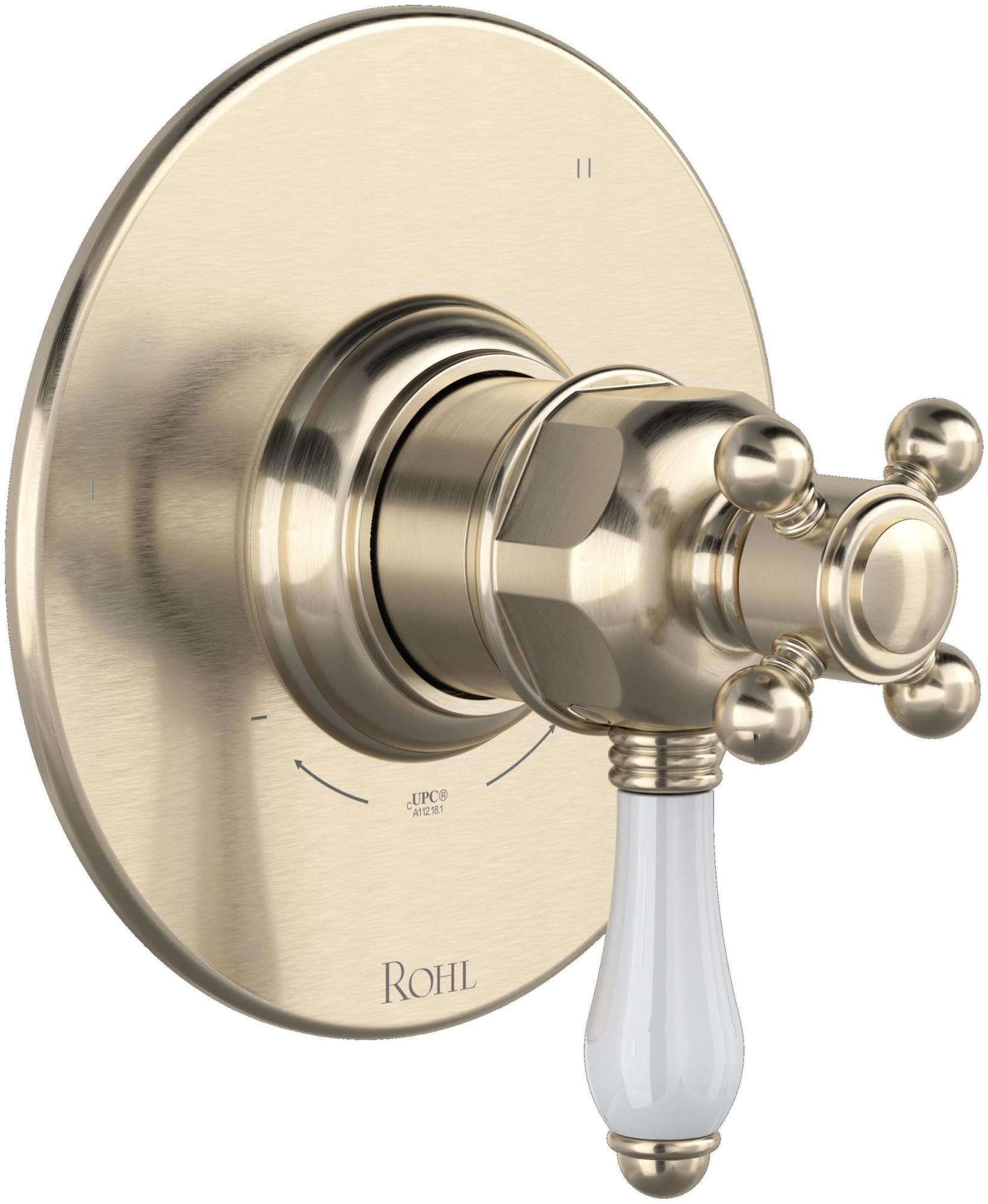 TTD45W1LP Five Function Thermostatic Valve Trim Only with Single Cross/Lever Handle, Integrated Diverter, and Volume Control - Less Rough In - Satin Nickel