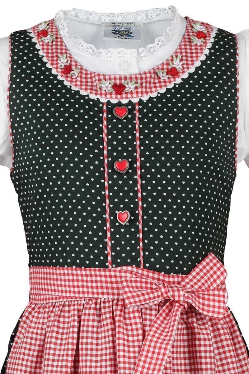 Niña Isar de niño Dirndl verde con traje regional Blusa, Verde, 80