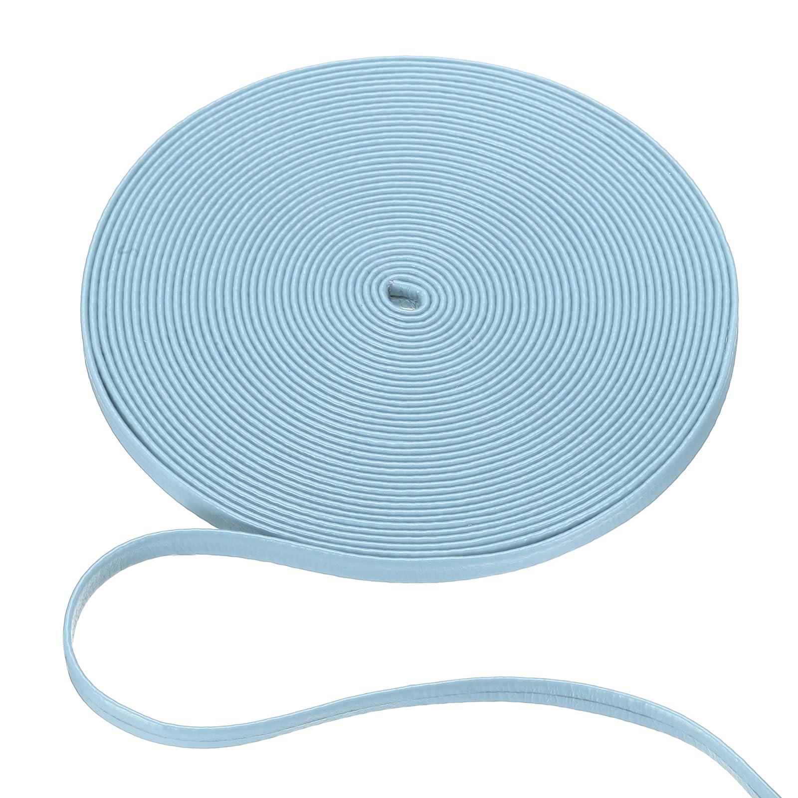 PATIKIL 5 m x 5 mm (L x W) Flat Leather Cord String, Leather Trimming Strips for Various DIY Crafts Pillows Headbands Quilts Purses Clothes, Sky Blue