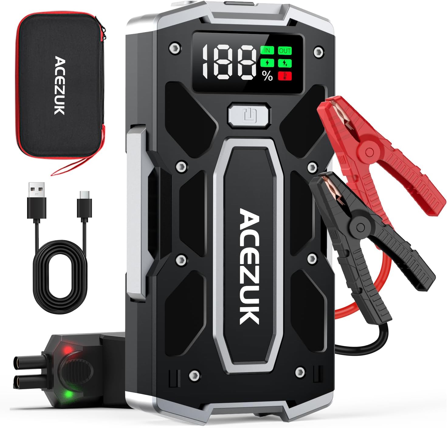 ACEZUK Booster Batterie Voiture 10000A, Démarreur de Batterie de Voiture Portable(Jusqu'à