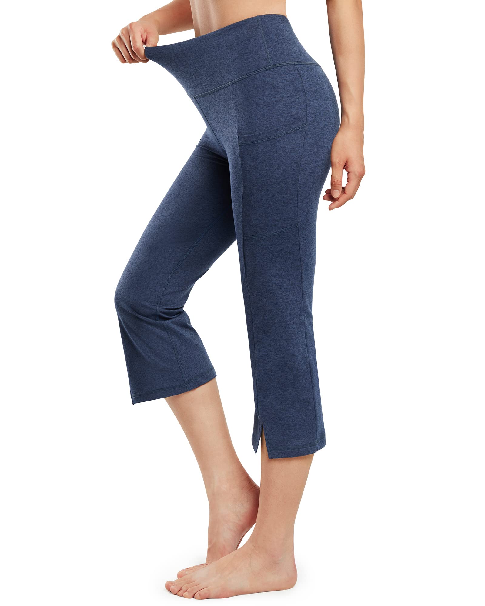 Promover Pantalones para Mujeres Bootcut de Yoga con Bolsillos Cintura Alta Flare Leggings Casual Pantalones de Trabajo Deportivo con Bolsillos Cintura Elástica para Jogging Fitness Correr