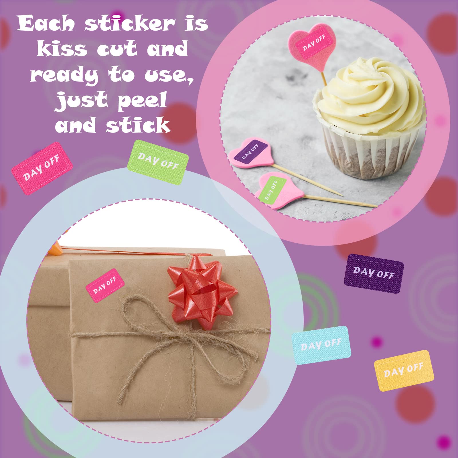 Gersoniel 200 Pcs Day Off Stickers for Planners Multi Colored Planner Stickers Small Work Day Off Labels Scrapbooking Crafting Planner Accessories for DIY Scrapbook Notebooks Books Party - Image 7