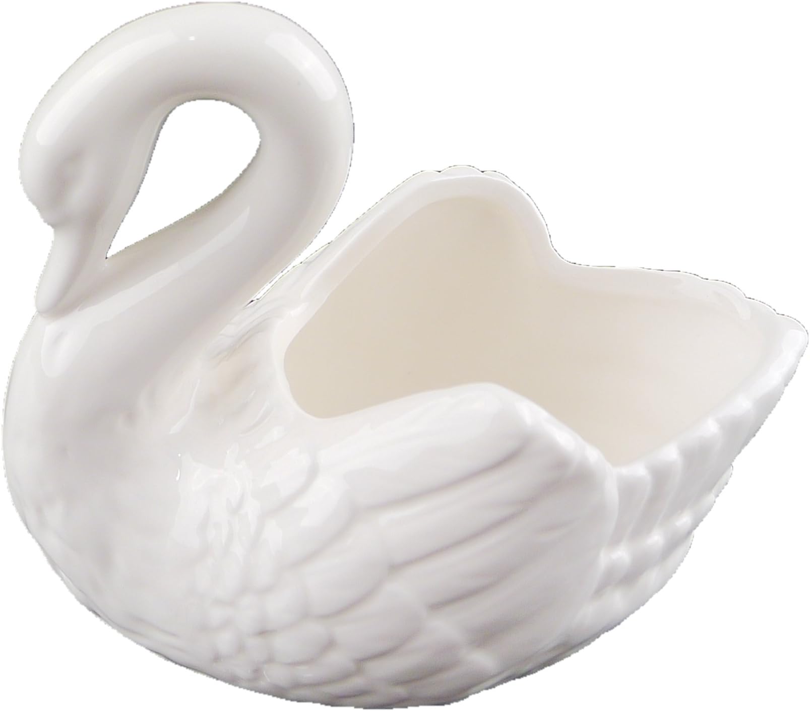Kirimstores Ceramic White Swan Plant Pots Flower Planters Ornaments for Home Decoration (Large)