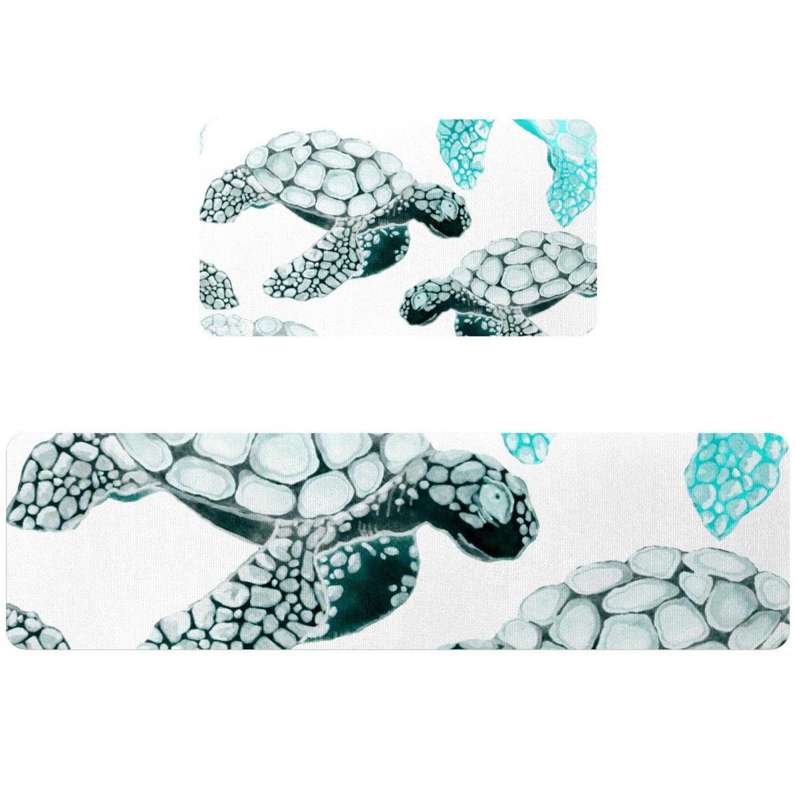 Alfombrillas de cocina de tortugas marinas para decorar con frescura tu zona de lavado