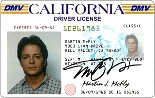 RP Michael J. Fox Signed Back To The Future Photo 8x10 (License) Reprint COA Marty McFly Driver's License Autographed Movie Poster
