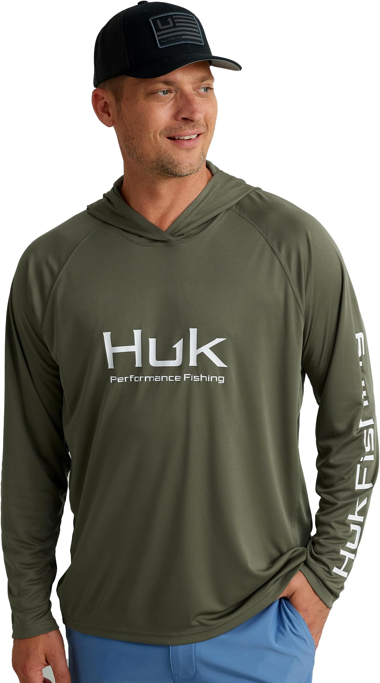 Mens Pursuit Vented Long Sleeve Hoodie, Fishing Shirt with Hood
