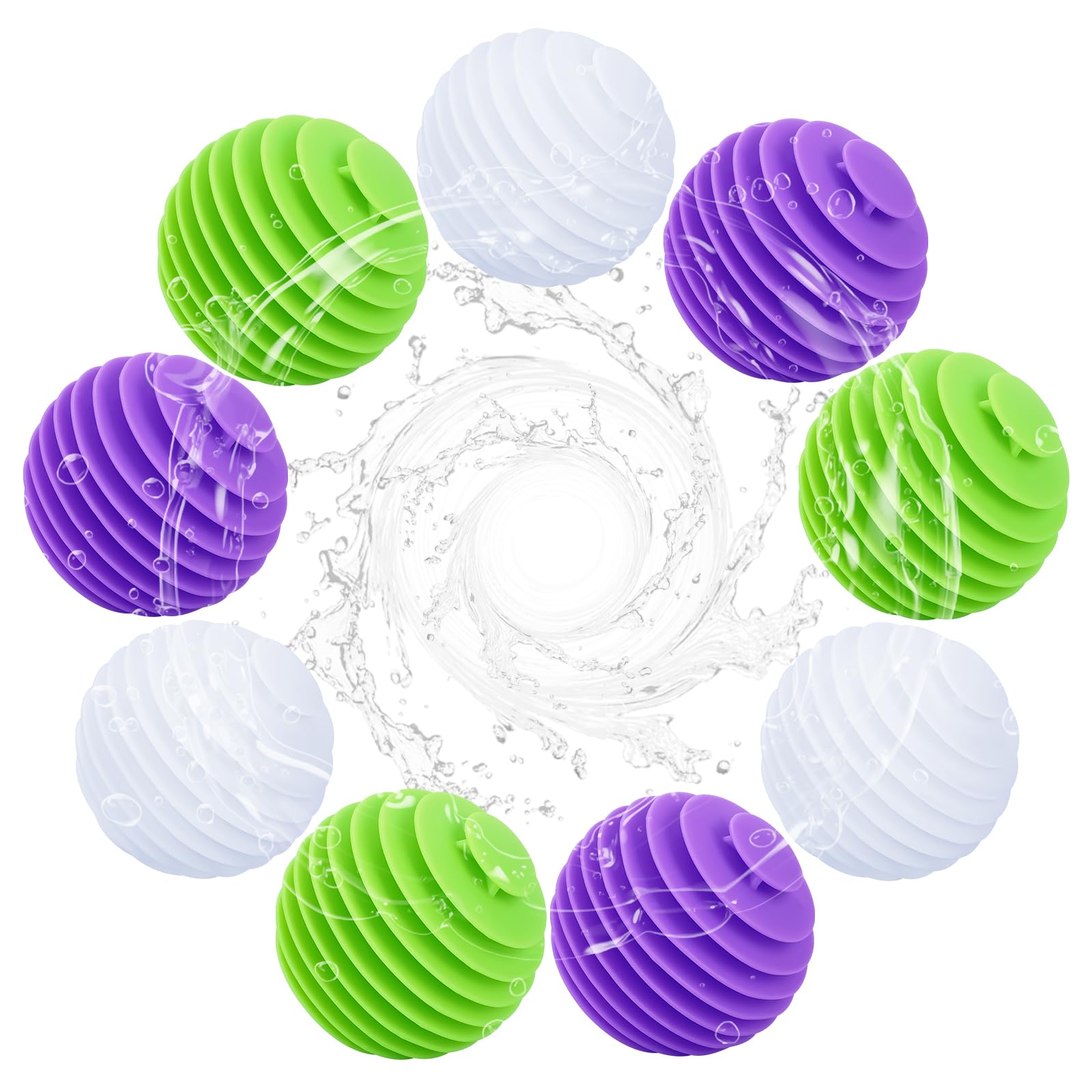 9 bolas de secado para secadora de ropa, bolas de lavado para chaquetas de plumón, bolas de secado reutilizables, bola de lavado para lavadora, bolas de secadora para ropa del hogar (verde, blanco