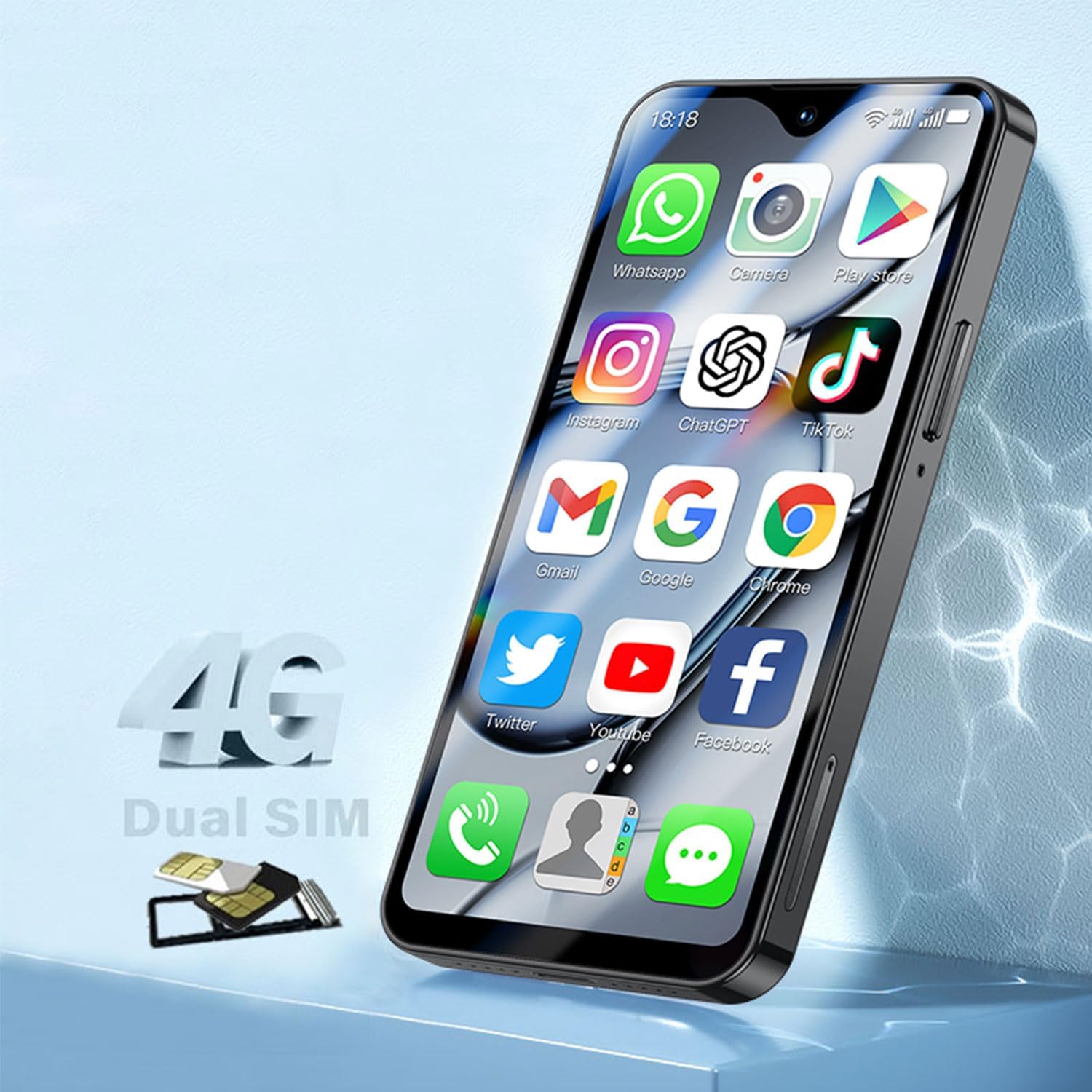 SIM card tray with two SIM cards