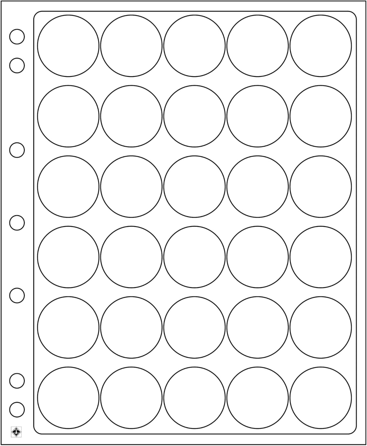 Lighthouse Plastic Sheets ENCAP, Clear Pockets for 30 Coins with a Diameter Between 30 and 31 mm