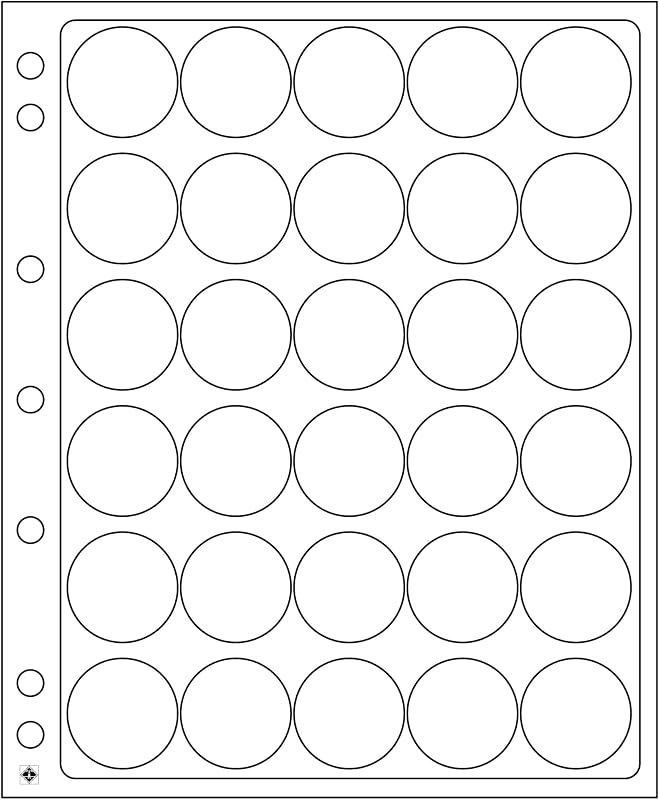 LIGHTHOUSE - ENCAP Clear Coin Pages for Storage of Coins in Capsules, Holds 30 30-31 mm Coins in Capsules