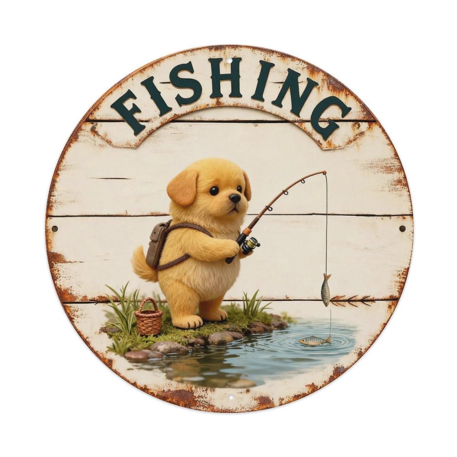 Fishing Sign Metal Tin Sign Plaque