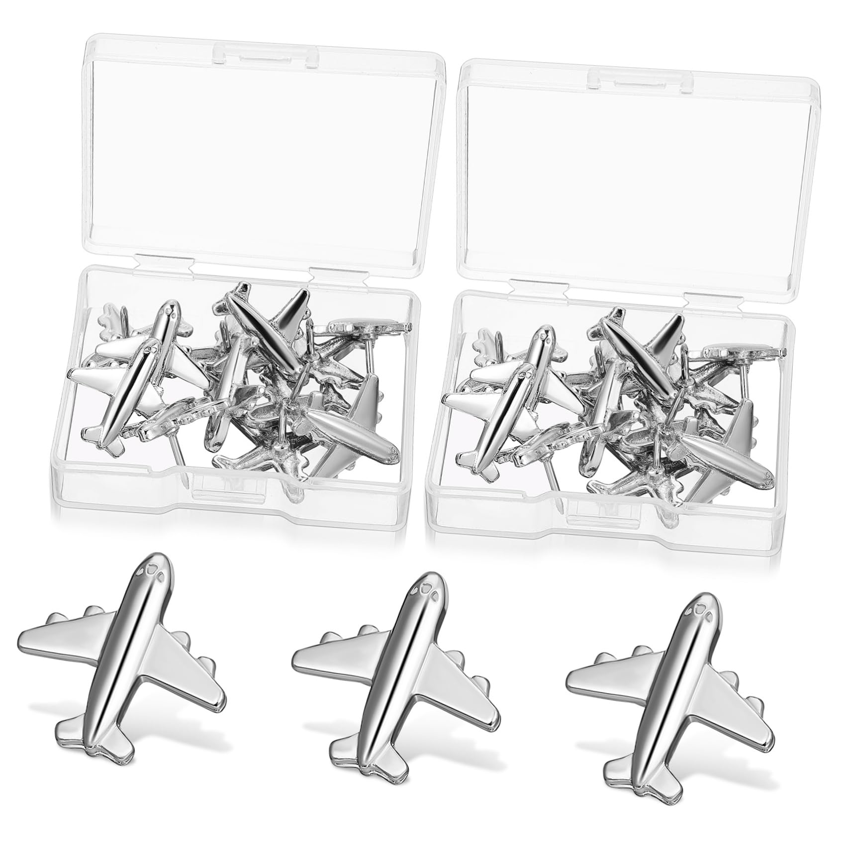 Lurrose 120stücke Metall Flugzeug Push Dekorative Pinnnadeln Für Korktafeln Und Bulletin Boards Langlebige Designstecknadeln Für Notizen Und