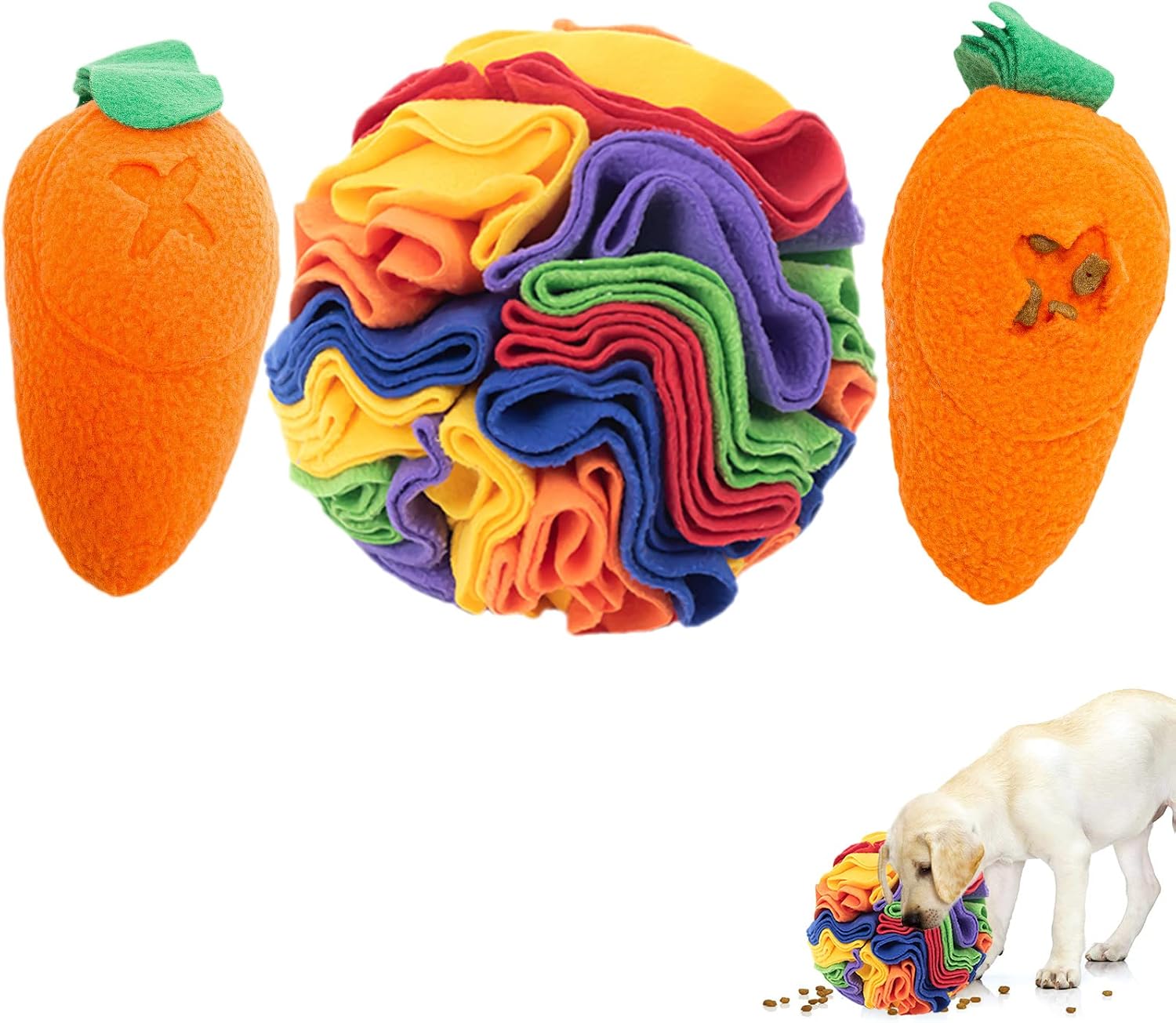 TWOPER Snuffle Mat Interactive Dog Toys Ball Dog Brain Mental Stimulating Puzzle Toys for Dogs Enrichment Game Feeding Mat for Stress Relief Portable Machine Washable… (Multicolor, Small)