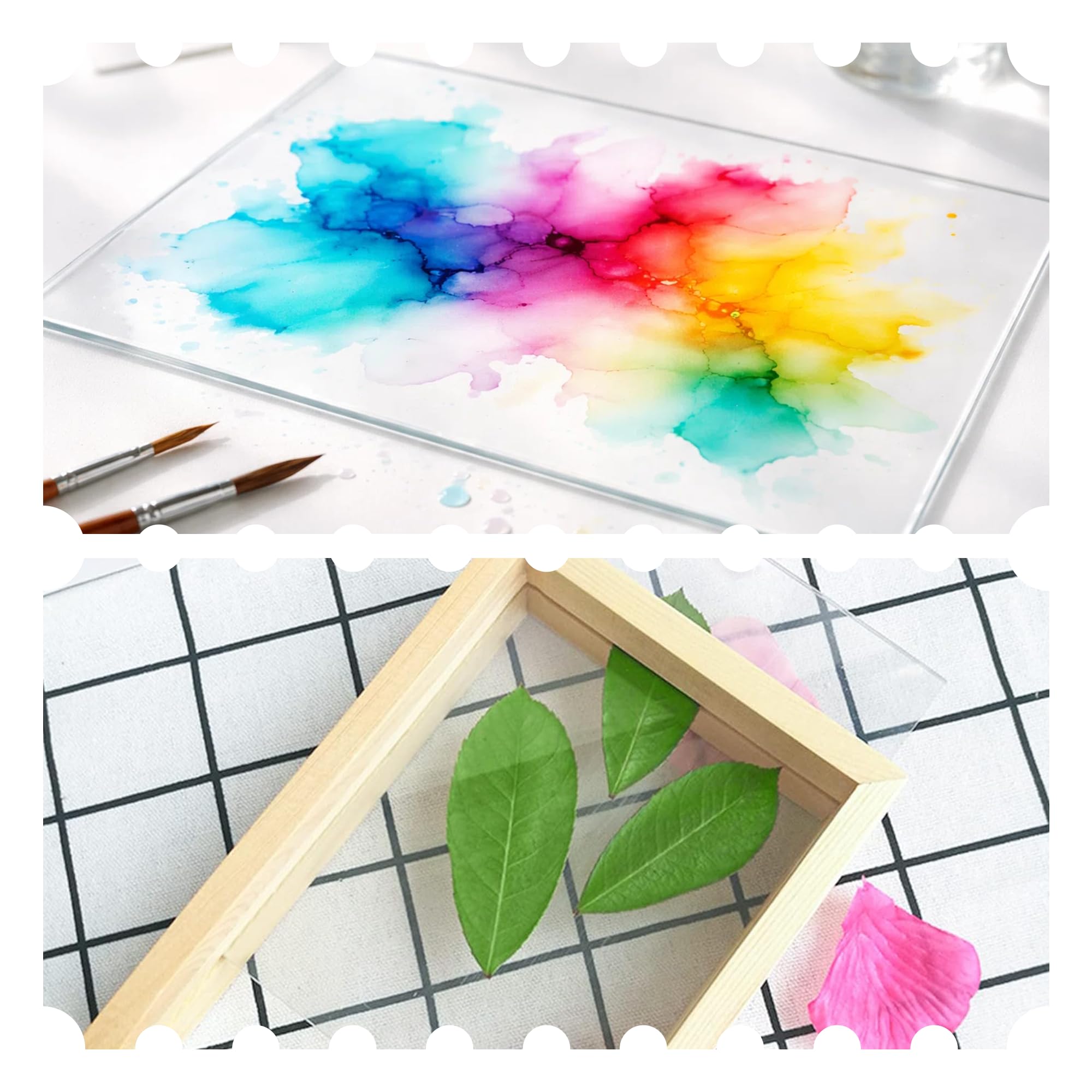 Piezas Metacrilato Transparente 50 x 70 cm con Película Protectora Plancha Placa Lamina Plástico Acrílico Alta Transmisión de Luz para Decoración, Pantalla, Pintura, 6mm