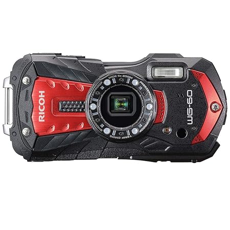 RICOH Waterproof Digital Camera WG-60 Red 14m Withstand Shock 1.6m Cold -10 RD 03831