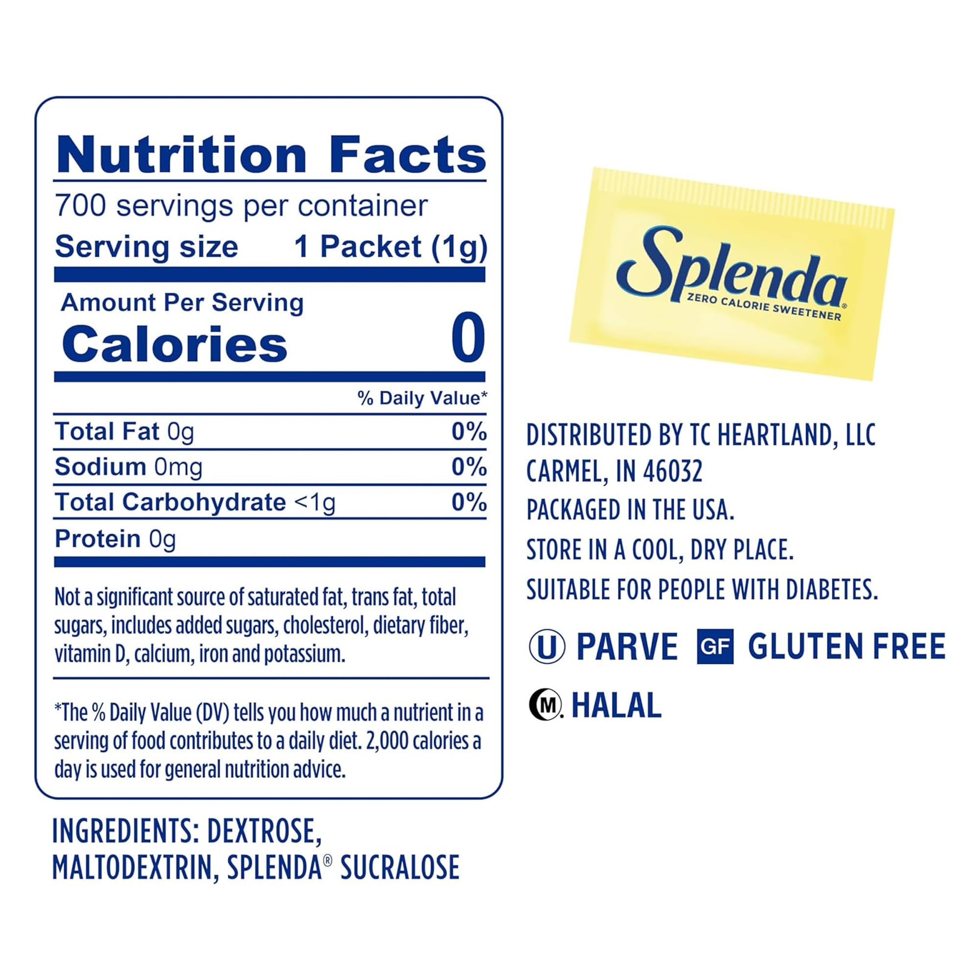SPLENDA Zero Calorie Sweetener Packets (1,000 ct.)