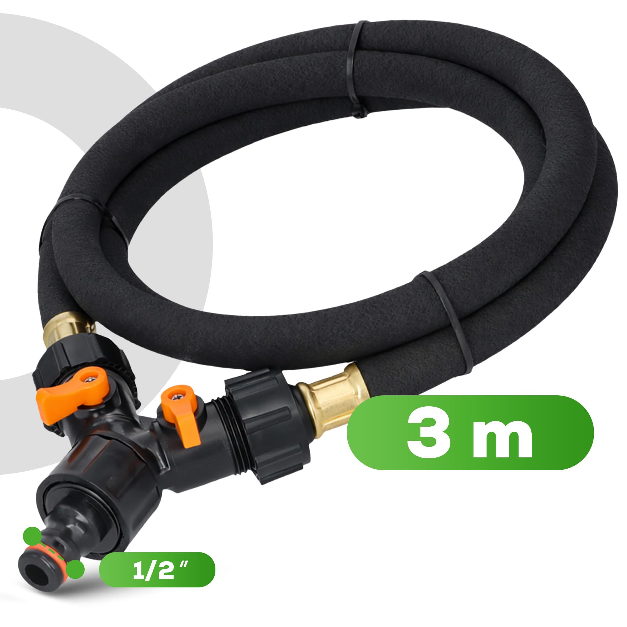 Instalguru Bewässerungsring 3 m Tropf Ring Baumring für Bäume Outdoor Pflanzen Sträucher Garten Tropf Bewässerung Bewässerungssystem mit Ventilen Kupplung