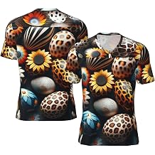 Stylish Athletic Sports Jersey Easter-Eggs-Daisies-Leopard Men's Rugby Jersey