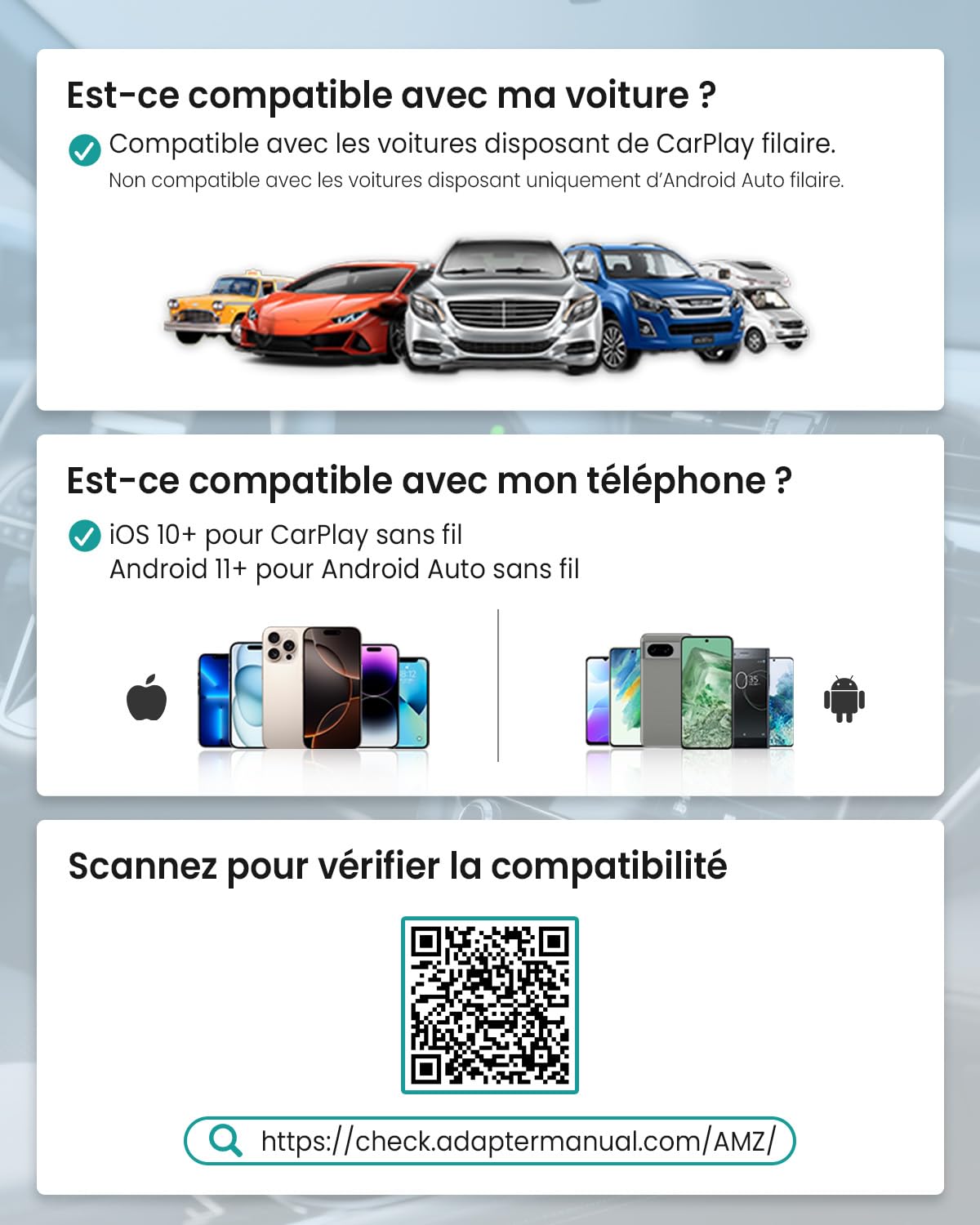 OTTOCAST Play2Video Ultra, 3-en-1 Boîtier AI pour Netflix/Youtube/Prime Video, Adaptateur CarPlay sans Fil & Android Auto avec clé USB, Wi-FI Dual Band, Bluetooth 5.4, 4Go+32Go, Plug & Play