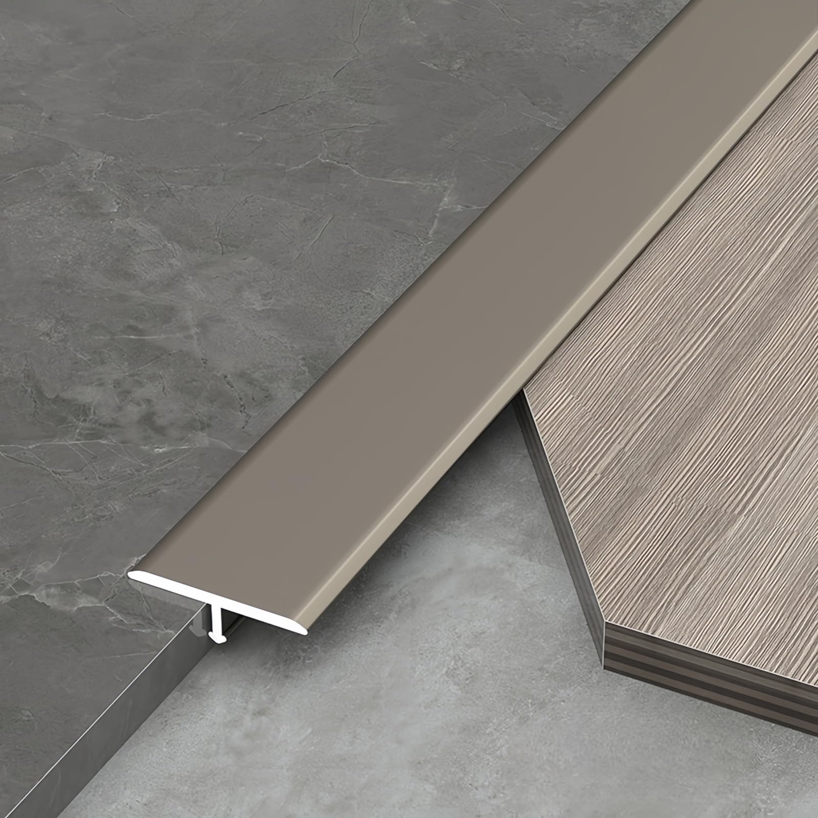Baguette De Finition Carrelage Profil En T Barre Seuil 90cm* 3 Pièces Profile Aluminium Carrelage Pratique Pour Accessibilité Et Sécurité, Pour Maison Et Bureau(Champagne,60mm)