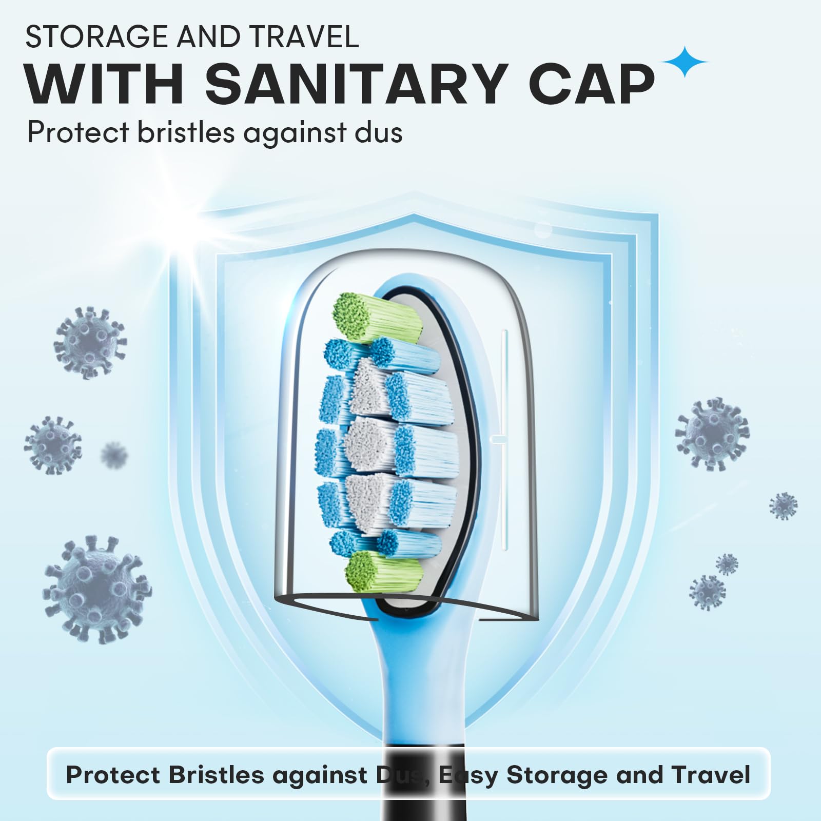 Paquete de 12 cabezales de repuesto para cepillo de dientes Philips Sonicare, cabezales de cepillo eléctrico compatibles con Phillips Sonic Snap-on Care Head (negro)