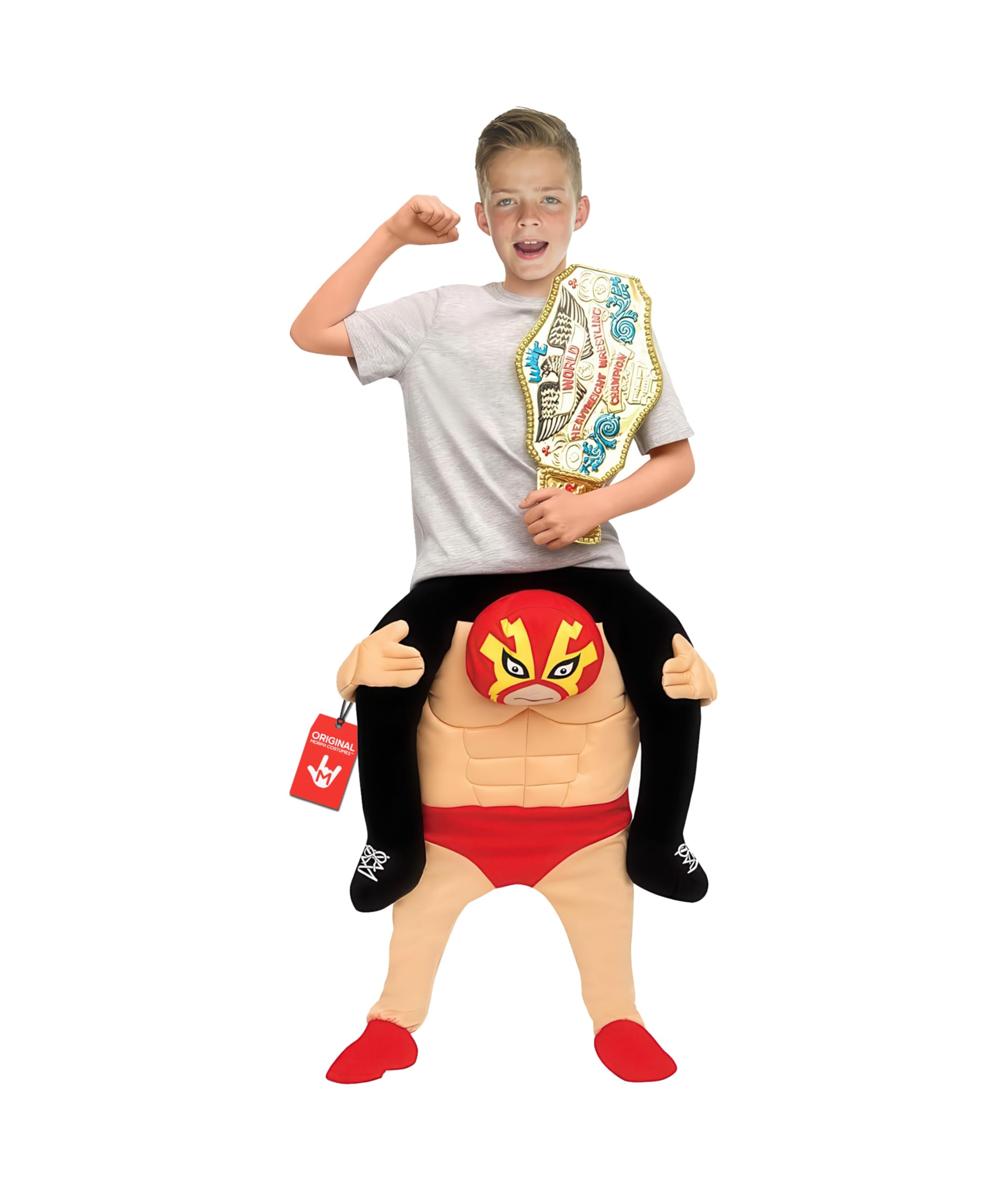 Wrestler Piggyback Costume for Kids - Fun Wrestling Piggyback Halloween Costume - Perfect for Dress Up, One Size