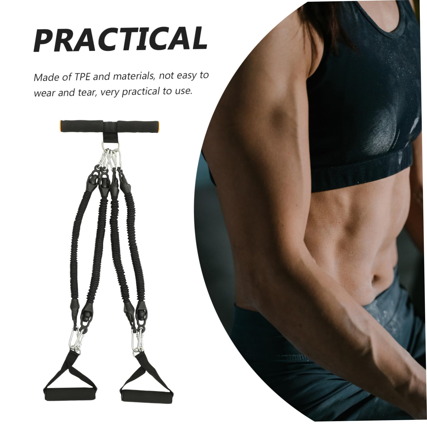 Cabilock Corda Elastica per Addominali con Pedale Resistente per Esercizi di Fitness Casa Fascia Elastica Multifunzionale per Allenamento e Tonificazione senza Logo Design Traspirante e