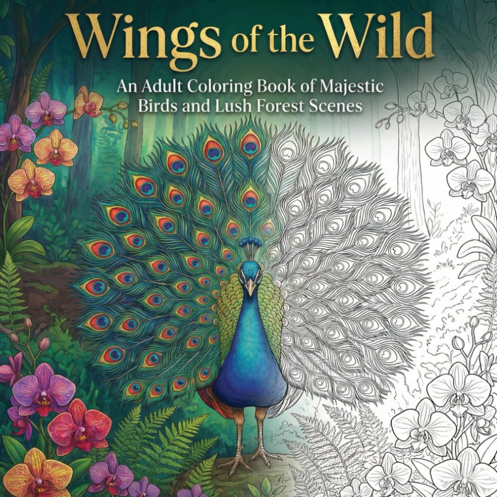 Wings of the Wild: The Enchanted Forest Aviary: A Pure Line Art Coloring Journey Featuring Birds of the World