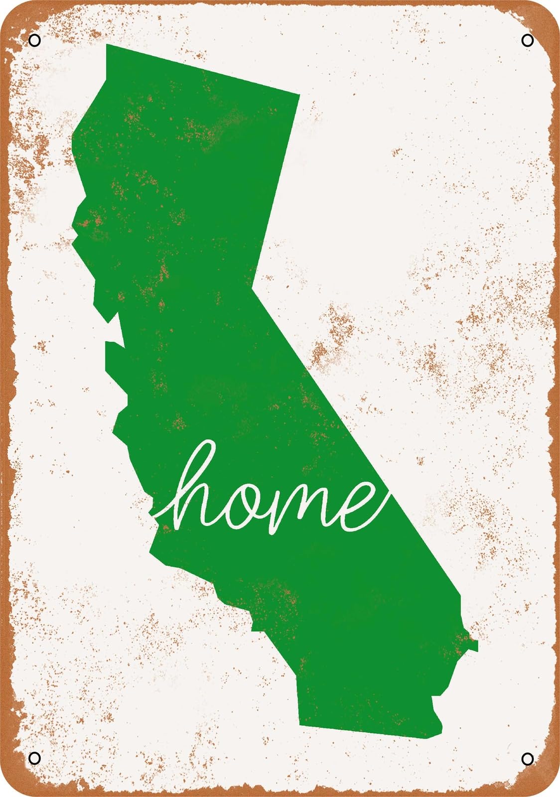 Miaomansenstore Metal Sign - Home California - Vintage Look Home Decor