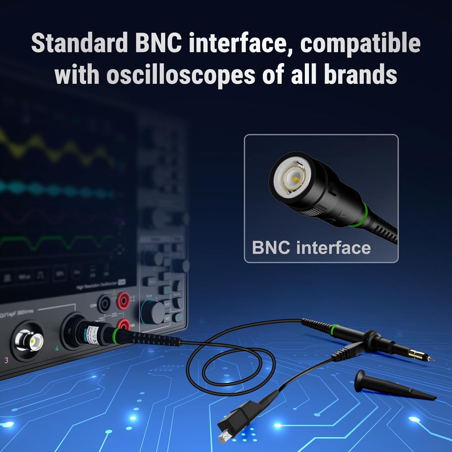 Micsig MSP510 Oscilloscope Passive Probe 500MHz High Voltage 600vpk Interface BNC Rise Time ≤800ps Attenuation 1:10 Input Resistance 10MΩ Passive Probe