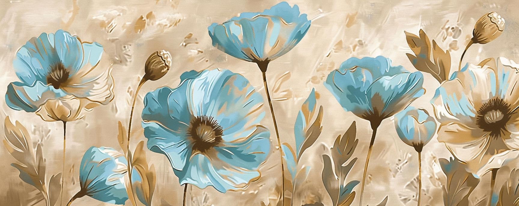 Malen Nach Zahlen Erwachsene Mohnblume Malen Nach Zahlen Erwachsene Leinwand 60x150 cm, Malen Nach Zahlen Paint By Numbers Adult Ölgemälde Mit 3-Pinseln Und Acrylfarbe Malerei Kits, Ohne Rahmen yf431