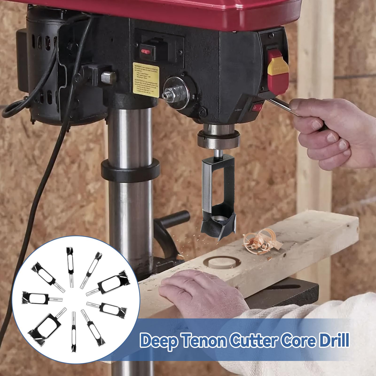 Set Di 5 Punte Per Trapano Per Legno - Taglierine Per Spine E Tenoni 8/10/12/15/20mm, Acciaio Carbonio - Foto 8