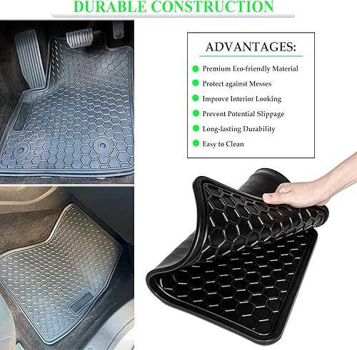 Miniatura 3 de Bonbo Alfombrillas para Ford Fusion 2013, 2014, 2015, 2016, 2017, 2018, 2019, 2020, 2021, ajuste personalizado, para todo tipo de clima, de goma