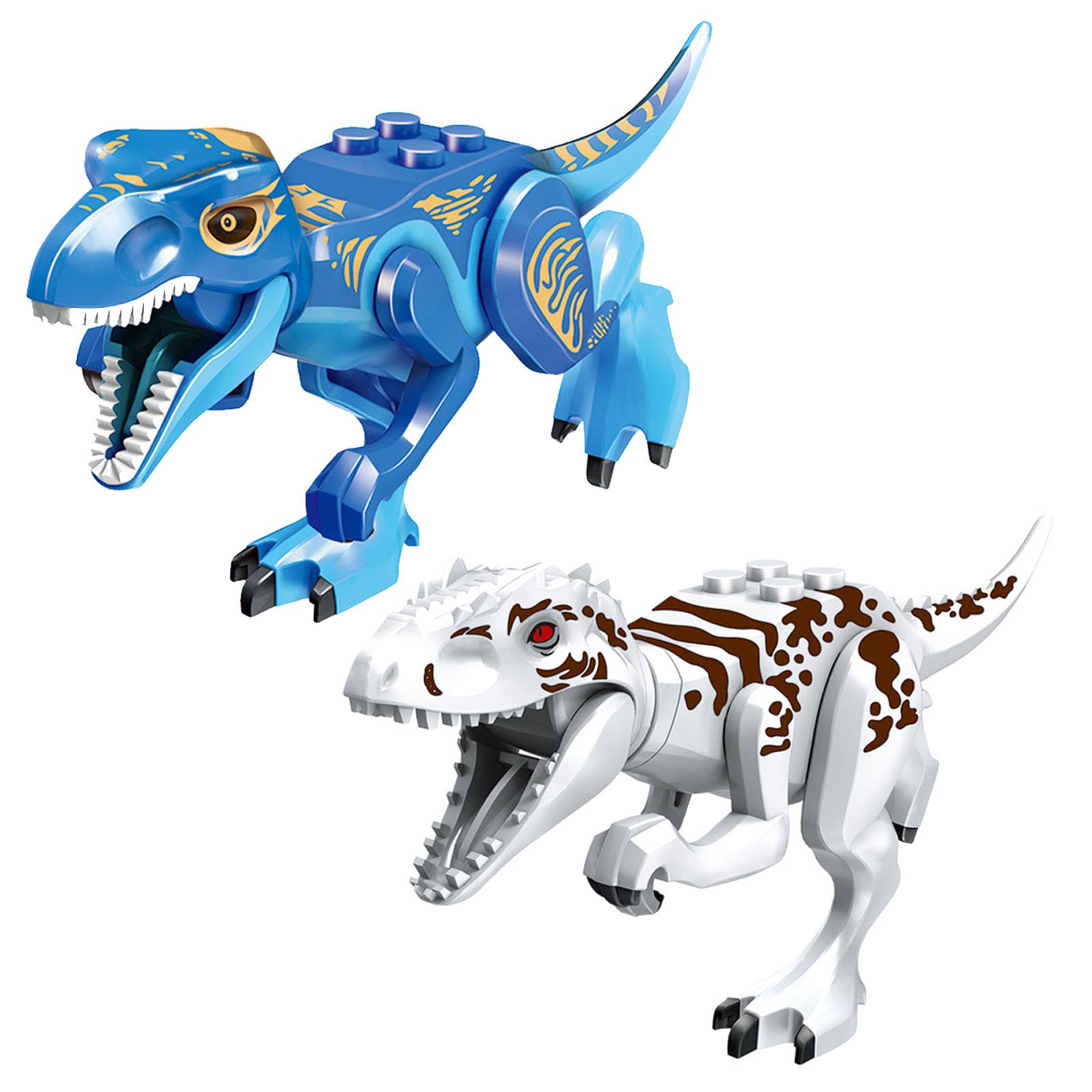 2PCS Dinosaur Toy, Animal Toys Gift for Collectors, Blue and White Dinosaur Figurine Set of Two, Animal Toys Collection for Home Decor, Decorative Statue for Shelf Display, Themed Room Accessories-picture-20