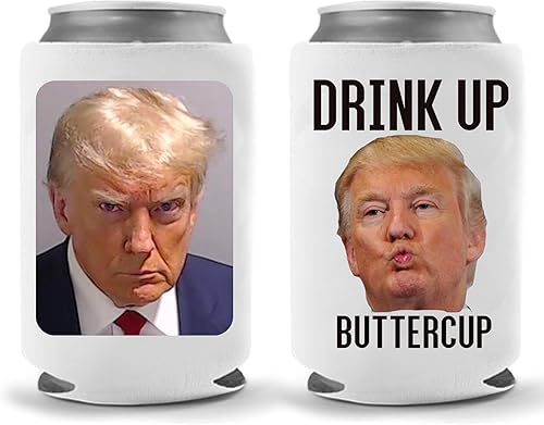 Trump Mugshot Buttercup Beer Coolie Divertido regalo de fiesta de broma para regalo de cerveza Enfriador de latas de bebida de broma divertida