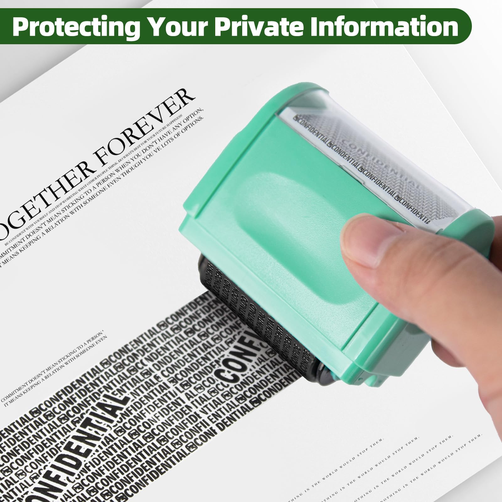 AUXHCYL Confidential Roller Stamp with 3 Pack Refills,Identity Theft Rolling Data Defender - Image 3