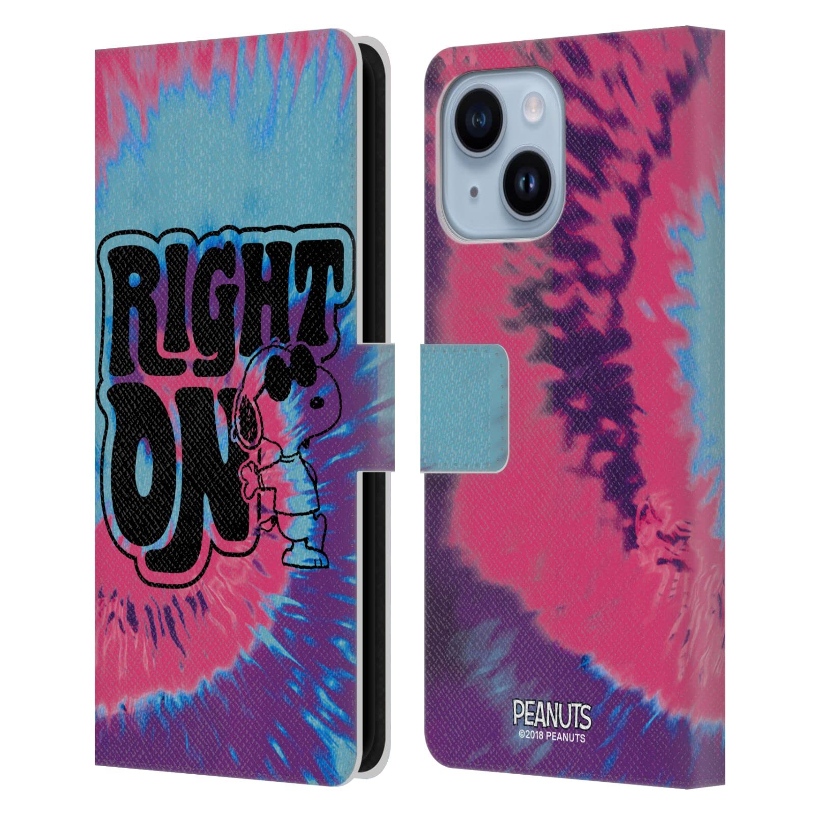 Snoopy Tie Dye iPhone 14 Plus étui portefeuille cuir protection Peanuts - 7