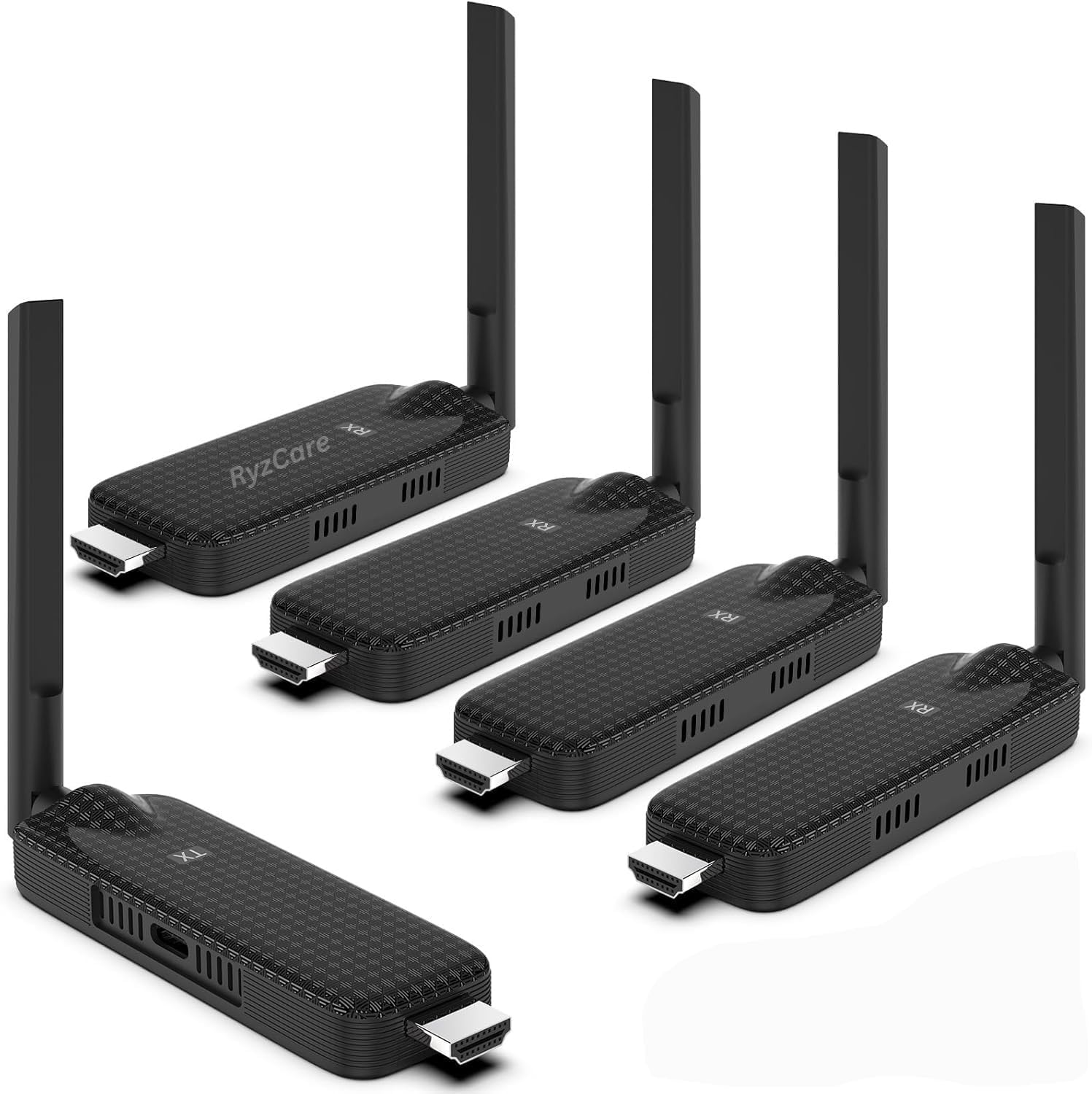 RyzCare Wireless HDMI 4 Receiver and 1 Transmitter Extender Kit,Plug & Play 165FT Portable 2.4G/5G Wirelessly Simultaneous Expansion for Multiple Screens from Laptop and Camera to TVs (RCSMR-50M165FT)-image-34
