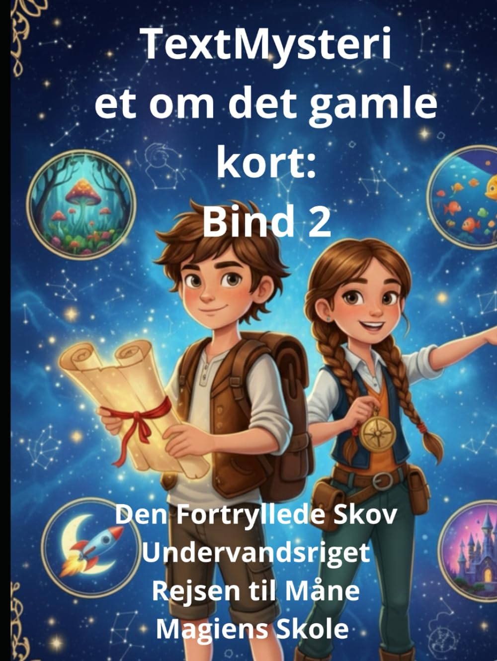 Mysteriet om det gamle kort: Bind 2 Den Fortryllede Skov Undervandsriget Rejsen til Måne Magiens Skole
