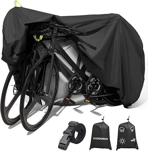 Funda para bicicleta para 1 o 2 bicicletas, almacenamiento al aire libre, impermeable, para transporte en bastidor, lluvia, sol, UV, polvo, a prueba