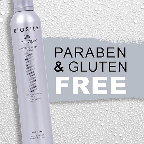 Miniatura 5 de BioSilk Silk Therapy - Spray de acabado de sujeción firme, laca para el cabello de fijación fuerte para estilos duraderos, sin sulfatos, parabenos y