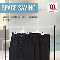 Vista 7 de Mainetti 1004 - Ganchos de plástico blancos para niños - Paquete de 100 con plástico resistente, ideal para pantalones, faldas, pantalones de vestir