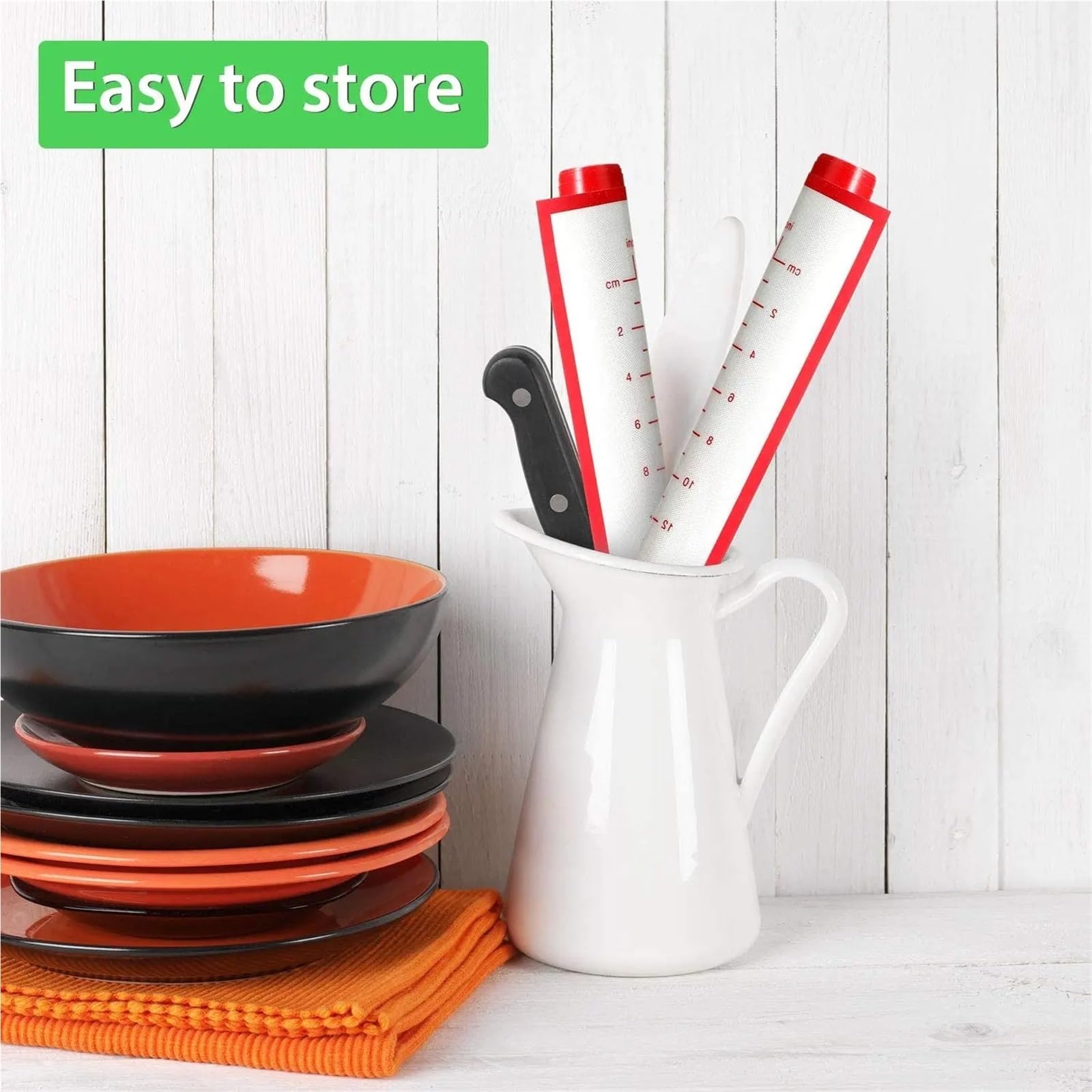 Esterilla de silicona grande for hornear, for amasar masa repostería, for cocina, for crepes, pizza, sartén antiadherente, herramienta Para Hacer Pasteles Y Masas(Red,60x50cm)