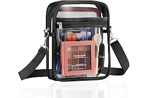 Clear Stadium Bag 12x6x12, Approved Crossbody Bag with Adjustable Strap