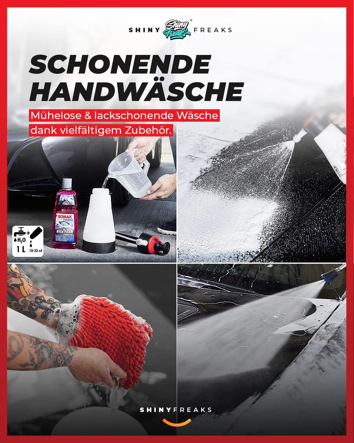 Auto Wascheimer Set: Waschset (3,5GAL) inkl. Schmutzsieb & Deckel für die  Auto Handwäsche - Sonax Rich