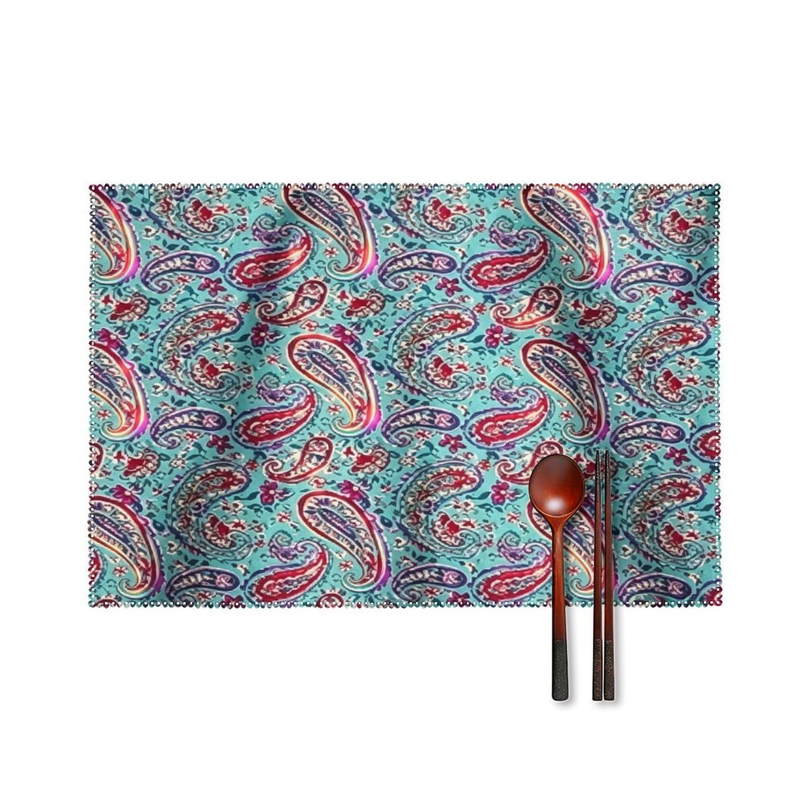 Fekiloot Style Hawaiian Floral Placemats Set Of 6,Table Mat